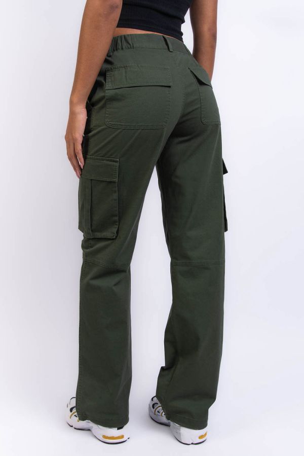 Cargo Broek Met Middelhoge Taille - Denver Khaki