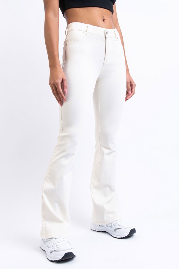 Bootcut Broek Met Middelhoge Taille - Peyton Light Beige