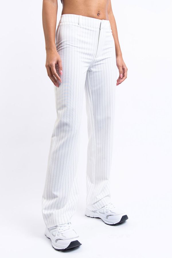 Broek Met Middelhoge Taille Zonder Zakken - Marlee White Stripe
