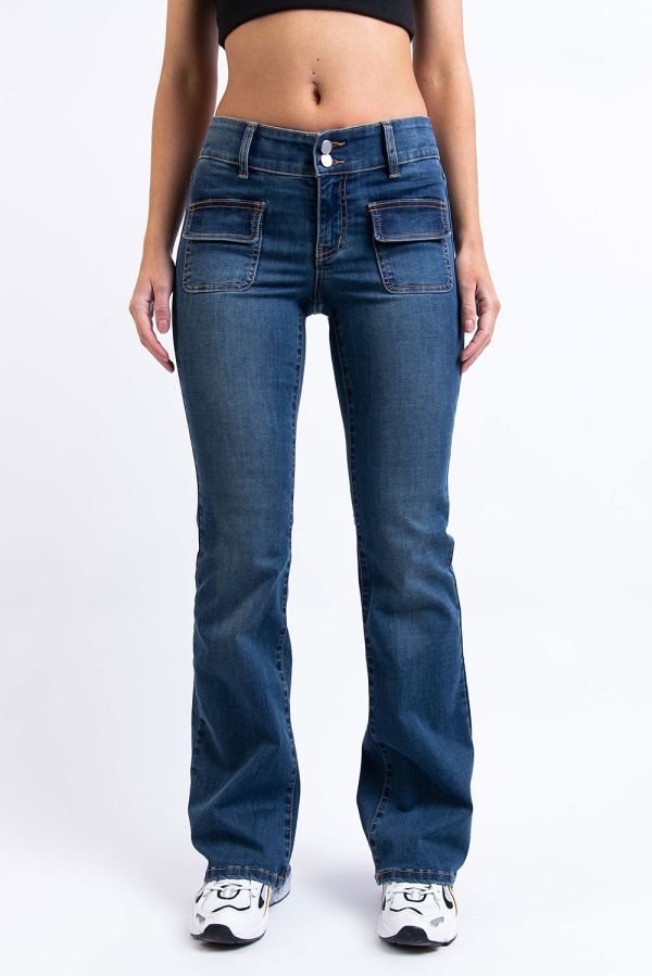 Bootcut Jeans Met Lage Taille - Chloe Blue